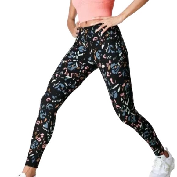 Sweaty Betty Power Pocket Workout 7/8 Leggings In Blue Floral Pop Print Medium - Picture 3 of 7